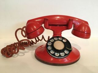 Vintage Retro Western Electric D1 Rotary Telephone F1 Receiver Orange