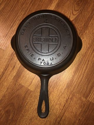 Rare No.  4 Griswold Cast Iron Skillet Heat Ring Lbl