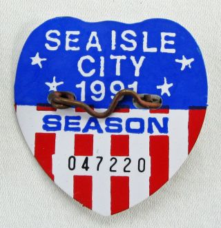 1991 Sea Isle City,  Nj Seasonal Beach Tag / Badge