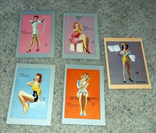 1940s 5 Diff Pin Up Girl Lithographs By Earl Moran 287
