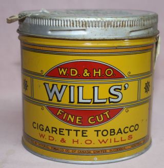 Vintage Wills Tobacco Tin/can Imperial Canada Ltd 1/2 Lb.  Round