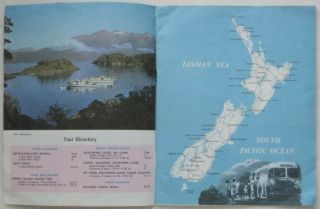 1967 Zealand NAC Air Coach Travel TIKI TOURS Auckland Christchurch Booklet 2
