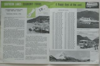 1967 Zealand NAC Air Coach Travel TIKI TOURS Auckland Christchurch Booklet 4