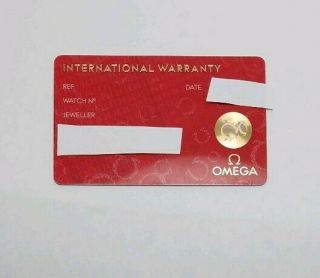 Omega Blank Open International Card W/ Dealer Name And Code