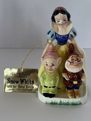 Snow White With Doc And Dopey Napkin Holder And Salt & Pepper Shakers S&p 1964
