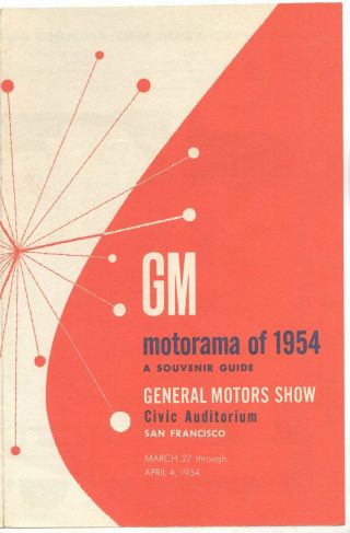 1954 Folder Souvenir Guide Gm Motorama Floor Plan San Francisco Civic Auditorium
