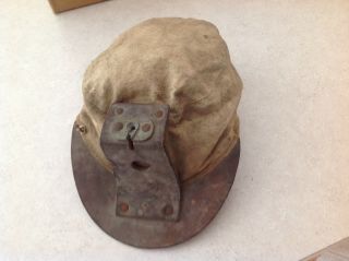 Vintage Coal Miners Cloth And Leather Soft Cap Hat 7 3/8 "