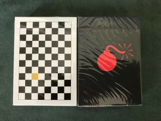 2 Deck Of Anyone Worldwide Playing Cards (1) Yellow Checkerboard & (1) Bomb Ed. 2