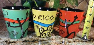 3 Puerto Rico Coffee Cup Mug Collectible Sol Taino,  Coqui Taino (set Of 3 Mugs)