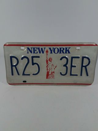 Vintage York State Liberty License Plate (r25 - 3er) Era 1986 - 2000 Car Tag