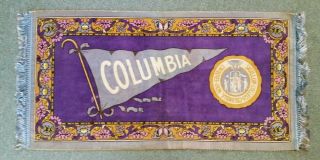 Columbia University,  Tobacco Felt Rug (giant Size 29 " X 13 1/4 ") 1900 