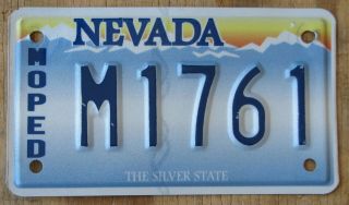 Nevada Motorcycle / Moped License Plate 2015 M1761