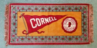 Cornell University,  Tobacco Felt Rug (giant Size 29 " X 13 1/4 ") 1900 