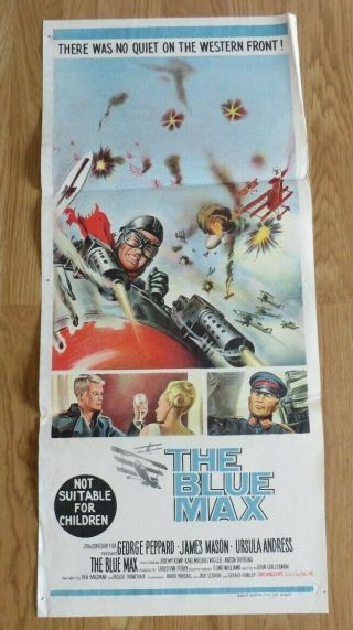 The Blue Max 1966 Daybill Cinema Movie Film Poster George Peppard Rare
