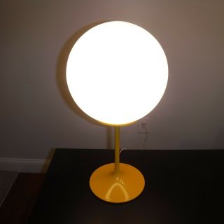 Mid Century Stemlite ball lamp by Design Line INC.  Bill Curry Yellow tulip base 2