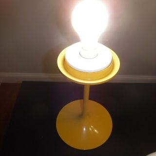 Mid Century Stemlite ball lamp by Design Line INC.  Bill Curry Yellow tulip base 3