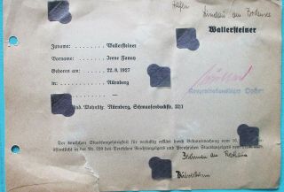 Revoked Citizenship Of Jewish Girl - Concentration Camp Dachau - Expatriated