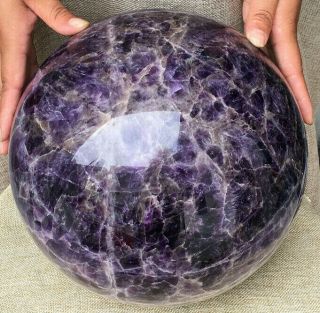 17.  7kg Natural Dreamy Amethyst Sphere Quartz Crystal Ball Healing Hot2884