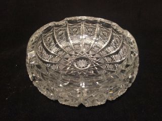 Vintage 7” Cut And Pressed Leaded Crystal Ashtray