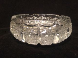 Vintage 7” Cut and Pressed Leaded Crystal Ashtray 2