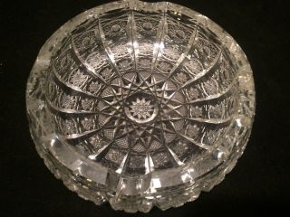 Vintage 7” Cut and Pressed Leaded Crystal Ashtray 4