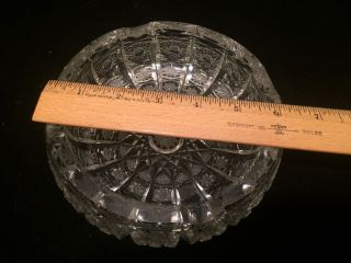 Vintage 7” Cut and Pressed Leaded Crystal Ashtray 5