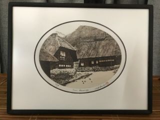 Japanese Etching Hiroto Norikane “farm House - 42” Signed/stamped/numbered.