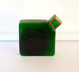 LARGE BACCARAT FOR YBRY ART DECO GREEN PERFUME BOTTLE 2