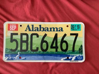 Alabama License Plate Heart Of Dixie Random Letters/numbers