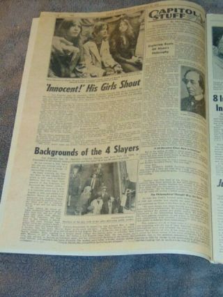 JAN.  26,  1971 NY NEWSPAPER: CHARLES MANSON & GIRLS GUILTY - SHARON TATE MURDERS 4