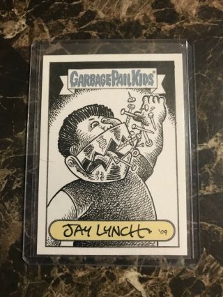 Jay Lynch Garbage Pail Kids Iron - Jaw Aaron Jean Sketch Card Gpk Art 80 