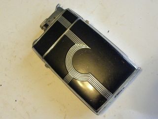 Vintage Evans Trig - A - Lite Cigarette Lighter Holder Case Black Beauty Deco