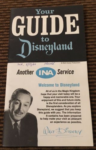 Vintage Your Guide To Disneyland Booklet Another Ina Service 1966