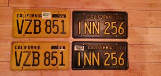 California License Plates 1956 1963 Pair