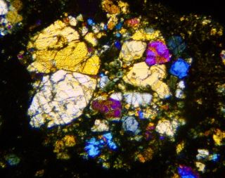 Meteorite Nwa 753 - R3.  9 Rumuruti Thin Section Microscope Slide
