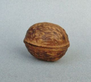 Antique German Dresden Walnut Candy Container Christmas Tree Ornament 2