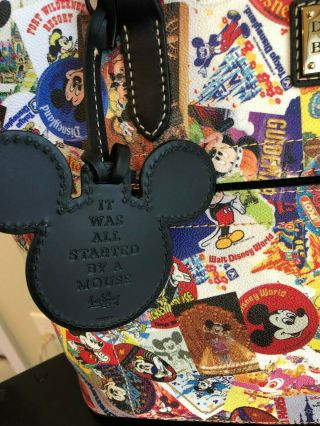 NWT Disney Dooney Bourke 90th Mickey Through The Years Collage Celebrations Tote 3