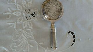 Antique German Silver Compact With Music Box And Lipstick