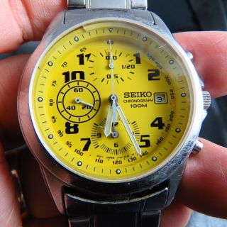 7t92 Japan Vintage Seiko Chronograph 100m Quartz Men Watch