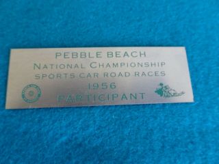 1956 Sports Car Club Road Races Of America Pebble Beach Dash Plaque