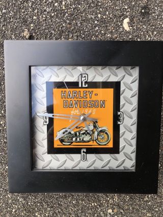 Harley Davidson Square Wall Clock For 1940 Classic Man Cave 9 X 9 Inches