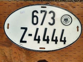 Hauptzollamt Munchen West Germany License Plate Pre 1980 Oval