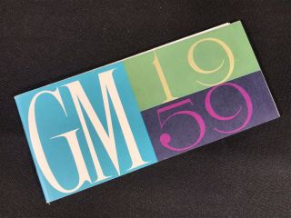 Vtg 1959 General Motors GM Car Dealer Sales Brochure Chevrolet Pontiac Olsmobile 2