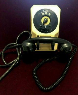 Vintage Edison Televoice Telephone Operating Room Wall Rare Upside Down Phone