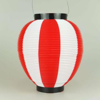 Japanese Polyester Chochin Matsuri Festival Lantern Japan Red White 24cm