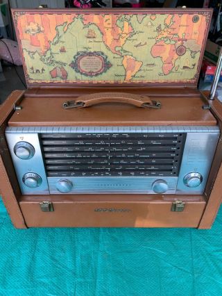 Vintage Rca Strato - World Tube Radio 3 - Bx - 671,  Am,  5 Shortwave Multi - Band Fpor
