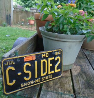 Vintage Missouri Vanity Personalized License Plate,  C - Side2 Novelty,  Personalize