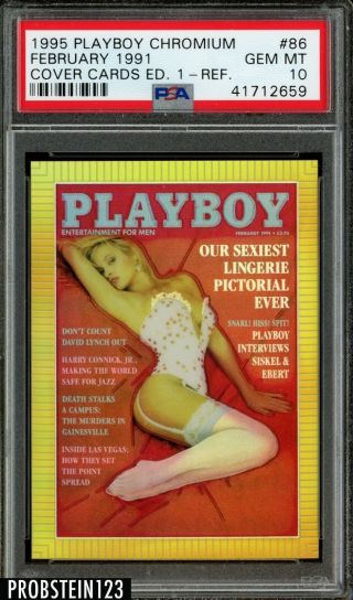 1995 Playboy Cover Edition 1 Chromium Refractor 86 February 1991 Psa 10 Pop 1