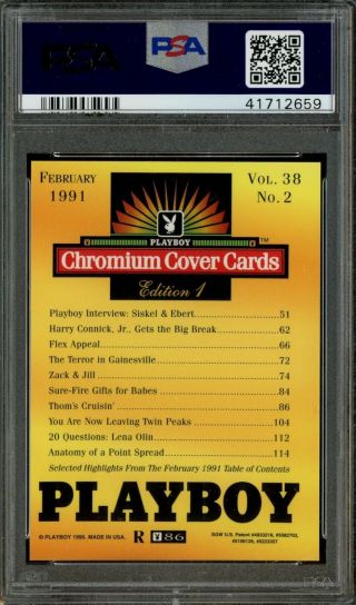 1995 Playboy Cover Edition 1 Chromium Refractor 86 February 1991 PSA 10 POP 1 2