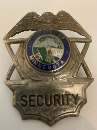 Vintage State Of Minnesota Security Guard Hat Badge